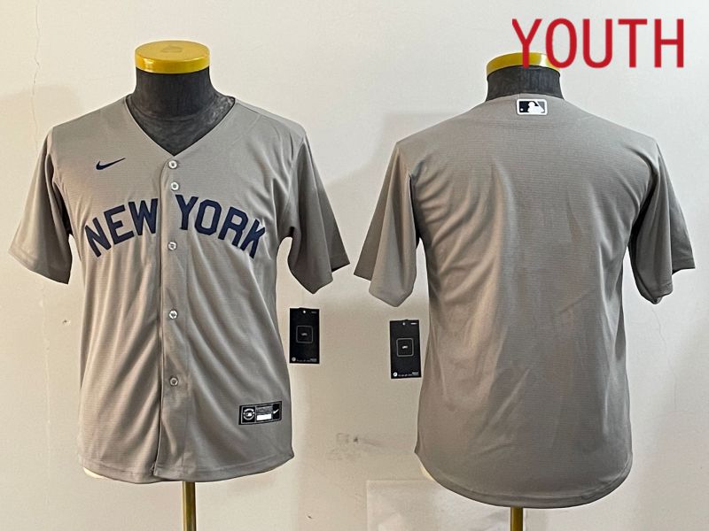 Youth New York Yankees Blank Grey Game 2024 Nike MLB Jersey style 1218->youth mlb jersey->Youth Jersey